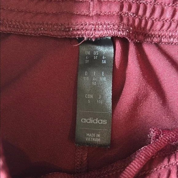 adidas Kids Maroon Shorts with White Stripes, Marvel Theme, 5T - Picture 2 of 4